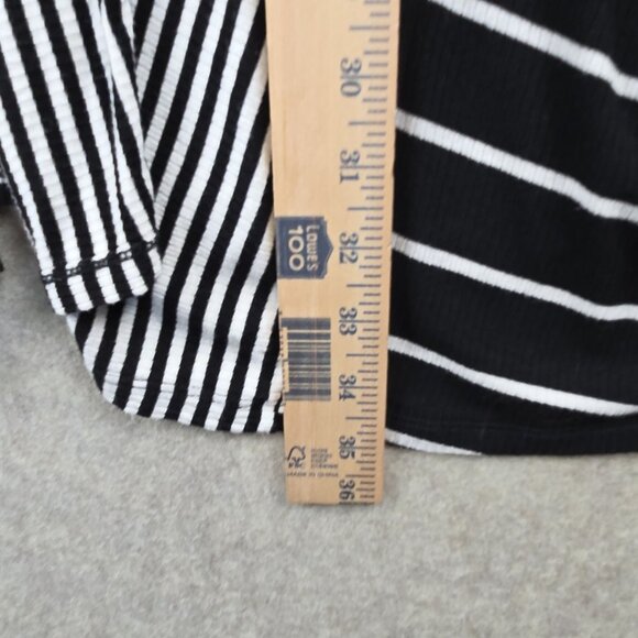 Lane Bryant Womens Open Front Cardigan Black/White Stripe Size 26/28 Rayon Blend - Picture 6 of 7